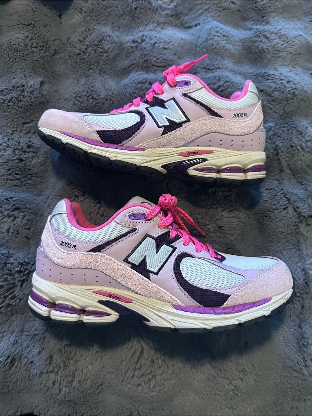 New Balance Pink, Purple & White 2002R Athletic Sneakers